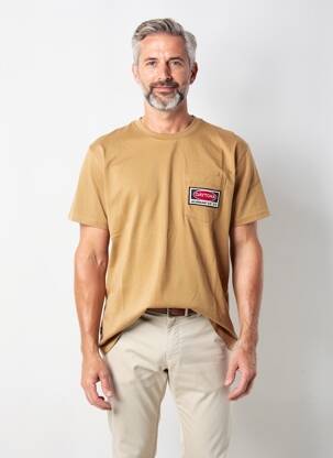 Tricou broderie mâneci scurte maro DAYTONA bărbat