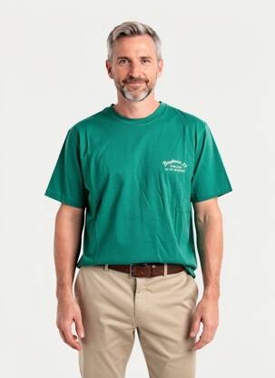 Tricou croială cambrată mâneci scurte verde DAYTONA bărbat