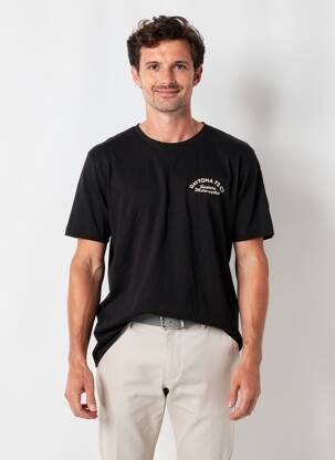 Tricou croială dreaptă mâneci scurte negru DAYTONA bărbat
