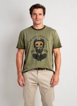Tricou elasticitate mâneci scurte verde DAYTONA bărbat