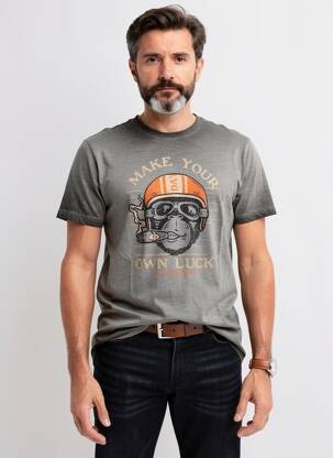 Tricou croială dreaptă mâneci scurte gri DAYTONA bărbat