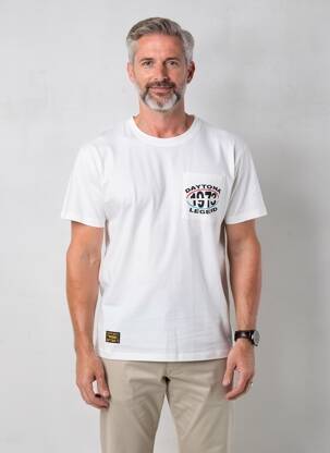 Tricou croială dreaptă mâneci scurte alb DAYTONA bărbat
