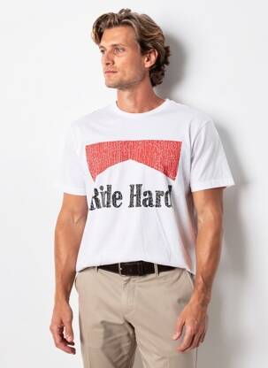 Tricou croială dreaptă mâneci scurte alb IRON AND RESIN bărbat