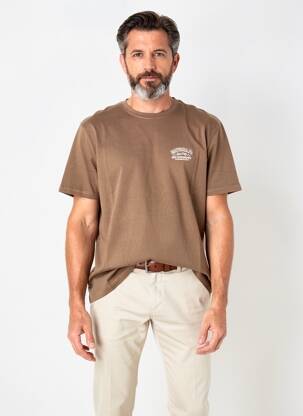 Tricou croială dreaptă mâneci scurte maro DAYTONA bărbat