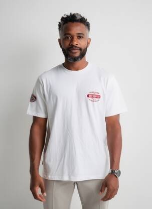 Tricou croială dreaptă mâneci scurte alb DAYTONA bărbat