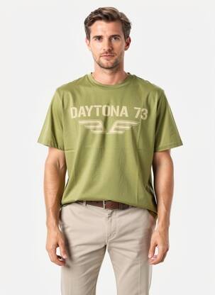 Tricou croială dreaptă mâneci scurte verde DAYTONA bărbat