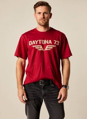 Tricou croială dreaptă mâneci scurte roșu DAYTONA bărbat