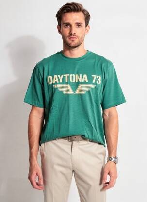 Tricou croială dreaptă mâneci scurte verde DAYTONA bărbat