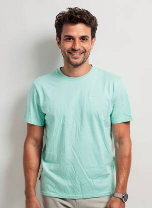 Tricou croială dreaptă mâneci scurte albastru deschis DAYTONA bărbat
