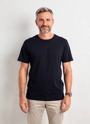 Tricou croială dreaptă mâneci scurte albastru DAYTONA bărbat
