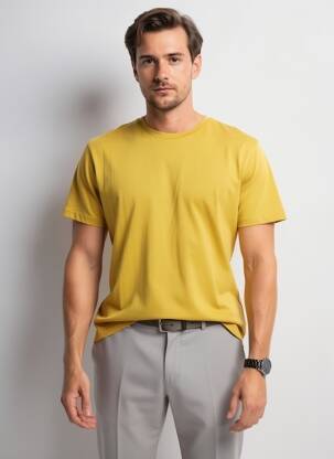 Tricou croială dreaptă mâneci scurte galben DAYTONA bărbat