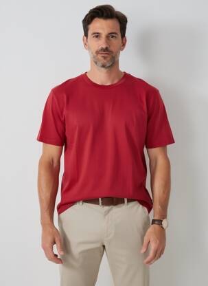 Tricou croială dreaptă mâneci scurte roșu închis DAYTONA bărbat