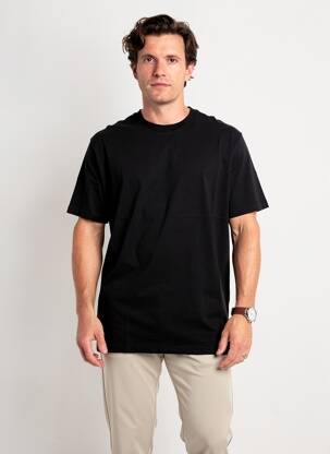 Tricou croială dreaptă mâneci scurte negru DAYTONA bărbat