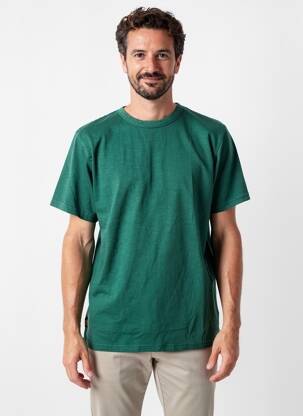 Tricou croială dreaptă mâneci scurte verde închis DAYTONA bărbat