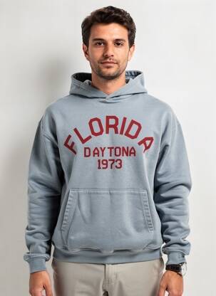 Hanorac cu glugă țesătură jersey mâneci lungi albastru DAYTONA bărbat