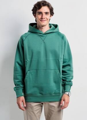 Hanorac cu glugă buzunare mâneci lungi verde IRON AND RESIN bărbat