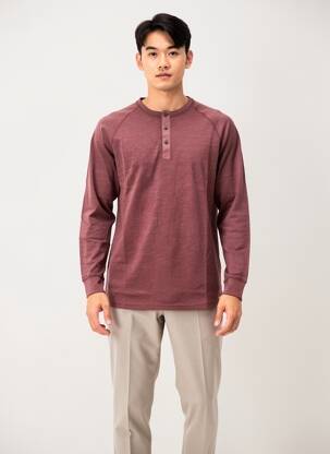 Tricou croială dreaptă mâneci lungi maro IRON AND RESIN bărbat