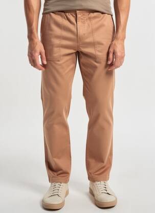 Pantalon slim țesătură poplin mărime normală portocalie IRON AND RESIN bărbat