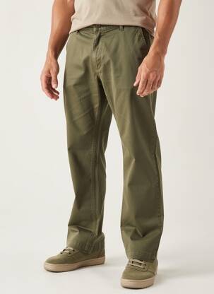 Pantalon drept țesătură poplin mărime normală verde DAYTONA bărbat