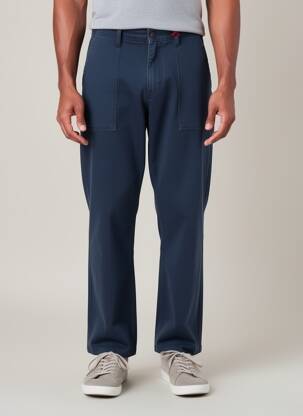 Pantalon drept țesătură poplin mărime normală albastru IRON AND RESIN bărbat
