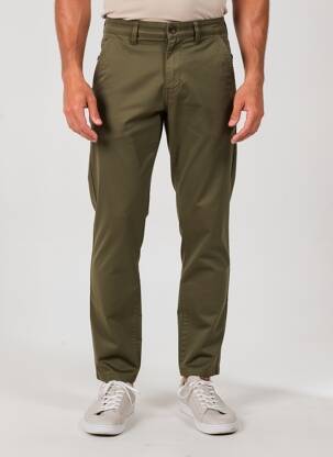 Pantalon chino țesătură poplin mărime normală verde IRON AND RESIN bărbat