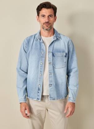 Jachete casual închidere cu nasturi pe față albastru I8 DENIM bărbat