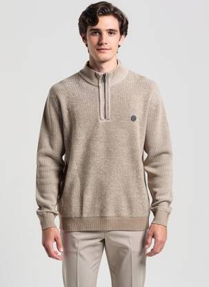 Pulover elasticitate mâneci lungi maro STREET ONE bărbat