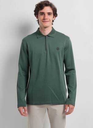 Polo mâneci lungi mâneci lungi verde STREET ONE bărbat