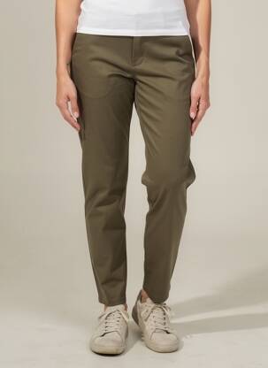 Pantalon chino elasticitate mărime normală verde FRILIVIN femeie