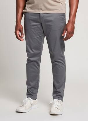 Pantalon chino țesătură poplin mărime normală gri YVES ENZO bărbat
