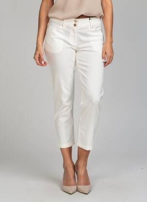 Pantalon 7/8 închidere cu fermoar sub clapetă cu nasturi alb BETTY BARCLAY femeie