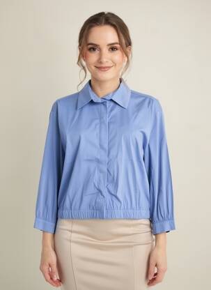 Cămașă țesătură poplin mâneci 3/4 albastru BETTY BARCLAY femeie
