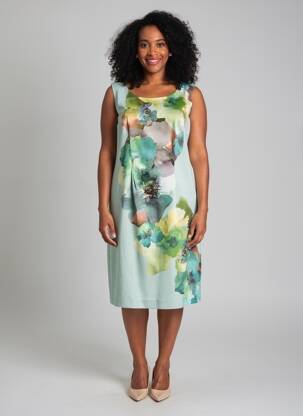 Rochie midi imprimeu floral fără mâneci verde BETTY BARCLAY femeie