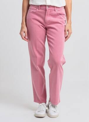 Pantalon drept închidere cu fermoar sub clapetă cu nasturi mărime normală roz LUCCHINI femeie