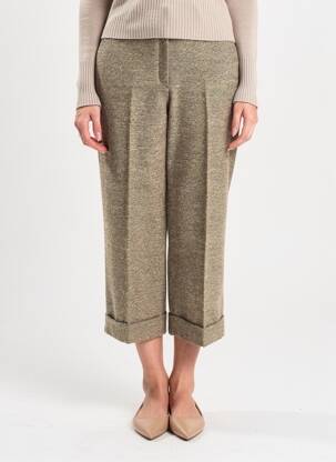 Pantalon trei sferturi croială dreaptă mărime normală maro LUCCHINI femeie