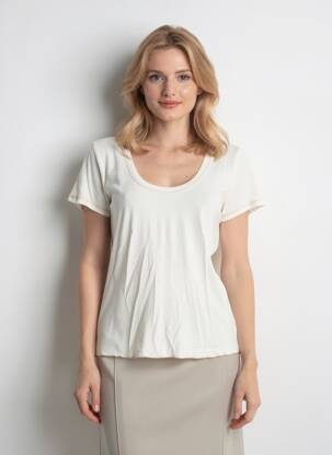 Tricou elasticitate mâneci scurte bej GRACE & MILA femeie