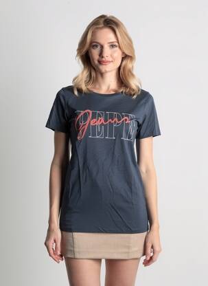 Tricou serigrafie mâneci scurte albastru PEPE JEANS femeie