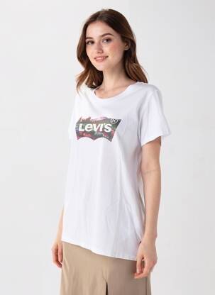 Tricou serigrafie mâneci scurte alb LEVI'S femeie
