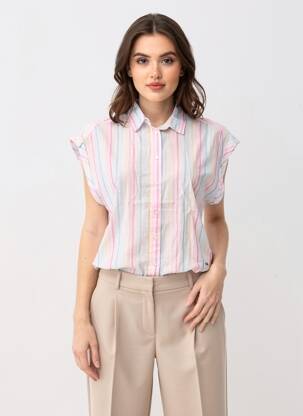 Cămașă croială fluidă mâneci scurte roz PEPE JEANS femeie