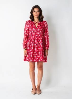 Rochie scurtă mâneci lungi mâneci lungi roșu LA PETITE ETOILE femeie