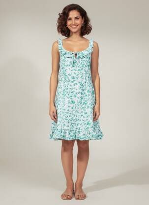 Rochie midi imprimeu fantezie bretele subțiri verde MOLLY BRACKEN femeie