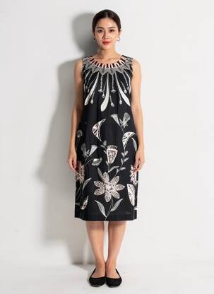 Rochie midi fără mâneci fără mâneci negru DESIGUAL femeie