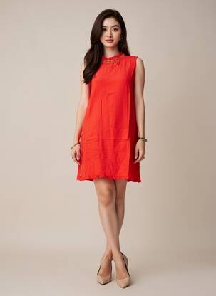 Rochie scurtă fără mâneci fără mâneci roșu GRACE & MILA femeie