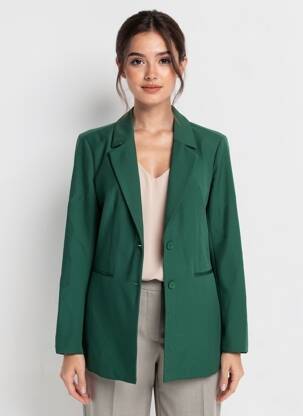 Sacou finisaj interior dublat verde PIECES femeie
