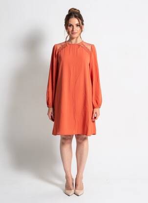 Rochie scurtă mâneci lungi mâneci lungi portocalie MOLLY BRACKEN femeie