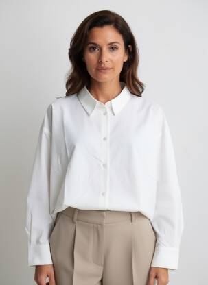 Cămașă croială dreaptă mâneci lungi alb MOLLY BRACKEN femeie