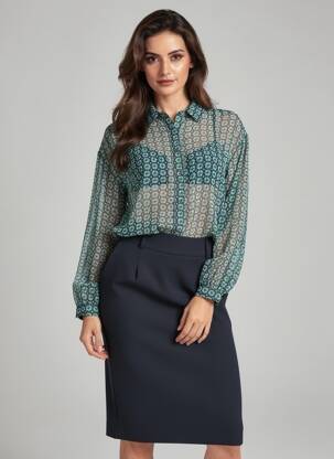 Cămașă imprimeu floral mâneci lungi verde PEPE JEANS femeie