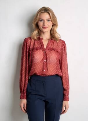 Cămașă imprimeu floral mâneci lungi roșu PEPE JEANS femeie