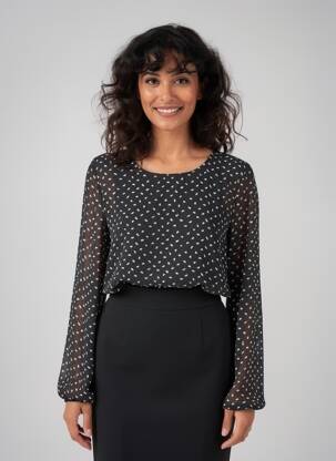 Bluză guler rotund mâneci lungi negru MOLLY BRACKEN femeie
