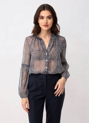Cămașă imprimeu floral mâneci lungi albastru PEPE JEANS femeie